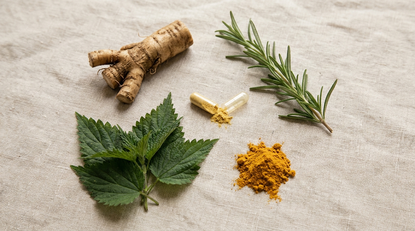 Ingrédients de CLEAR : bardane, ortie, romarin, curcuma