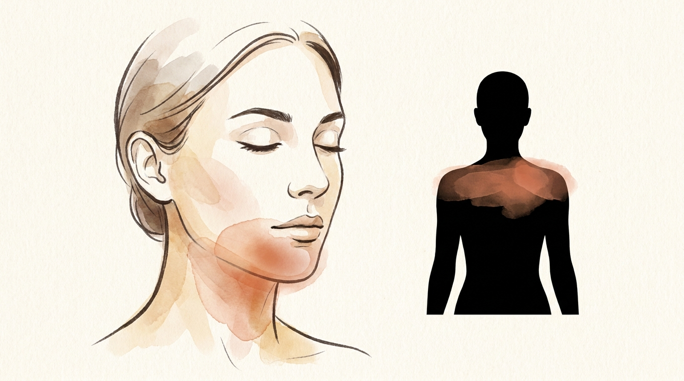 Zone de l’acné hormonale : mâchoire, menton, cou