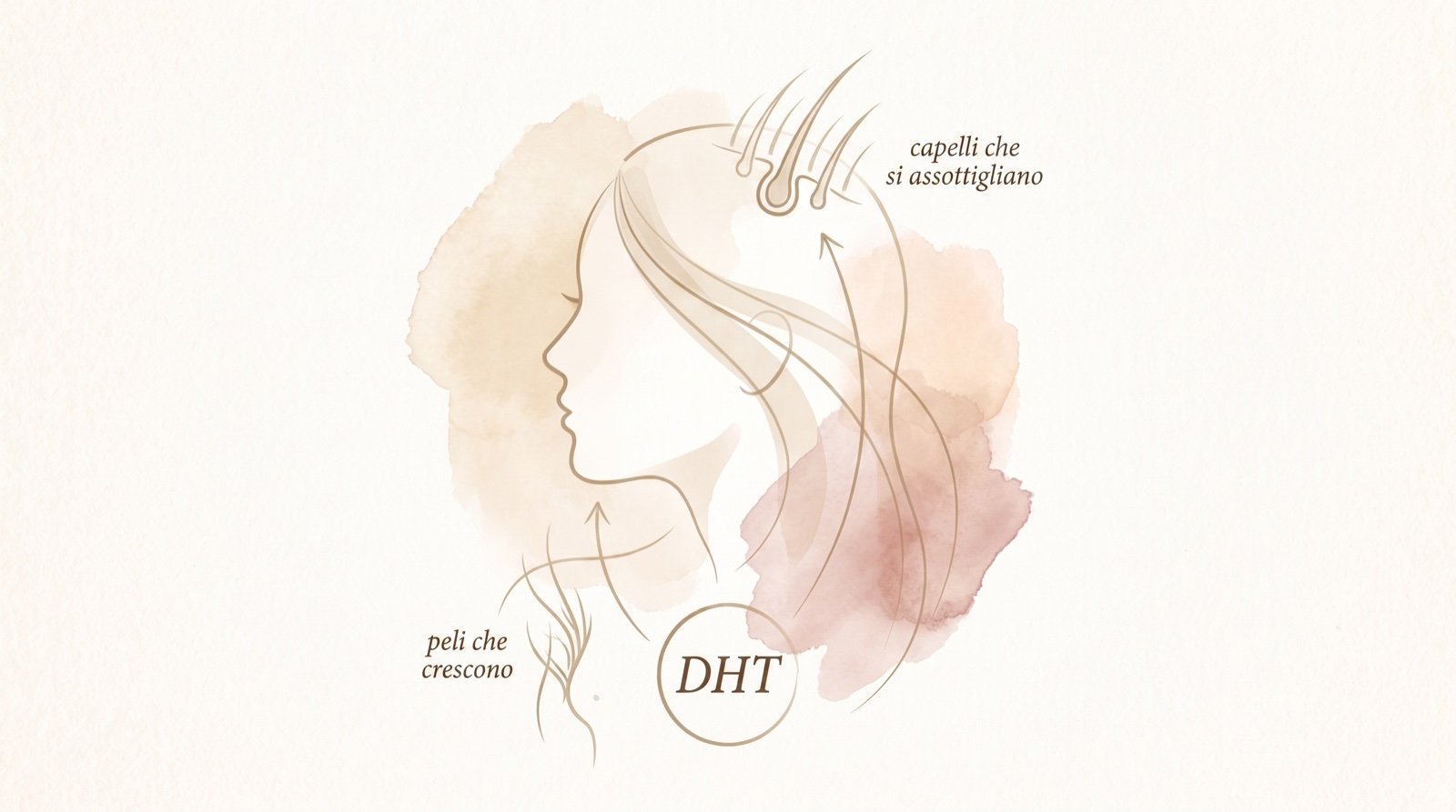 Doppio effetto del DHT: capelli che si assottigliano, peli che crescono