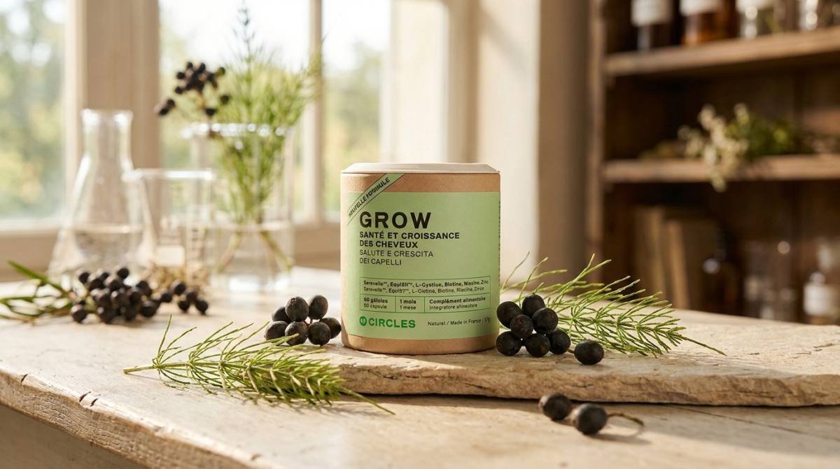La cure GROW de Circles entour&eacute;e de palmier nain et de pr&ecirc;le